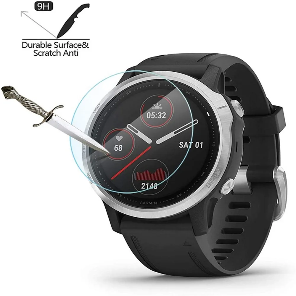 3 buah 9H kaca Tempered Premium untuk Garmin Fenix 7 7X 7S 6S 6 6X Pro 5S 5 Plus Aksesori Film HD pelindung layar jam tangan pintar