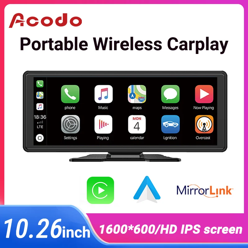 

Acodo 10.26 inch IPS Carplay Android Auto 2in1 Car Radio Multimedia WIFI Video Player compatible with Apple and Android devices
