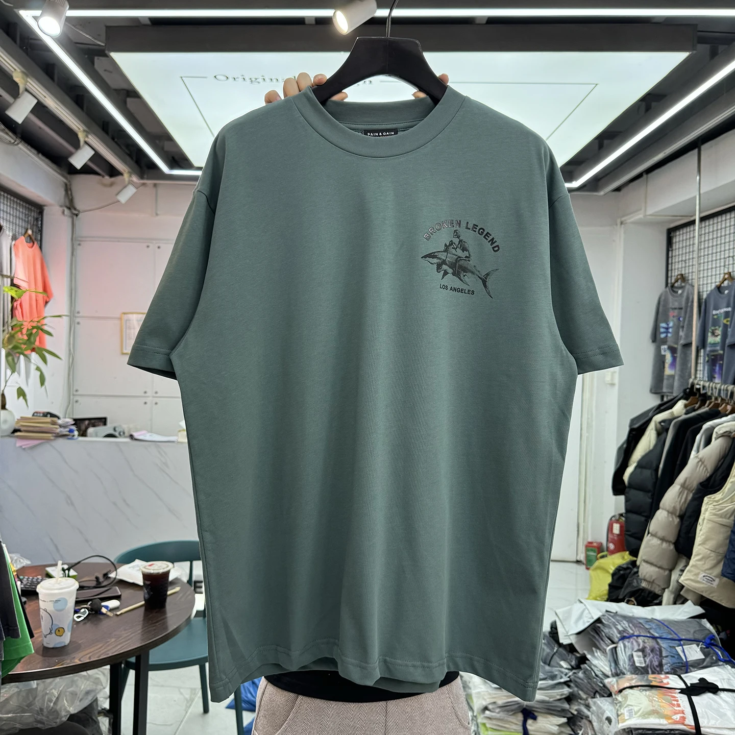 Loose Fit round Neck Short Sleeve T-Shirt Men's Style 2026 Summer American Streetwear Retro Skeleton Print Casual Top