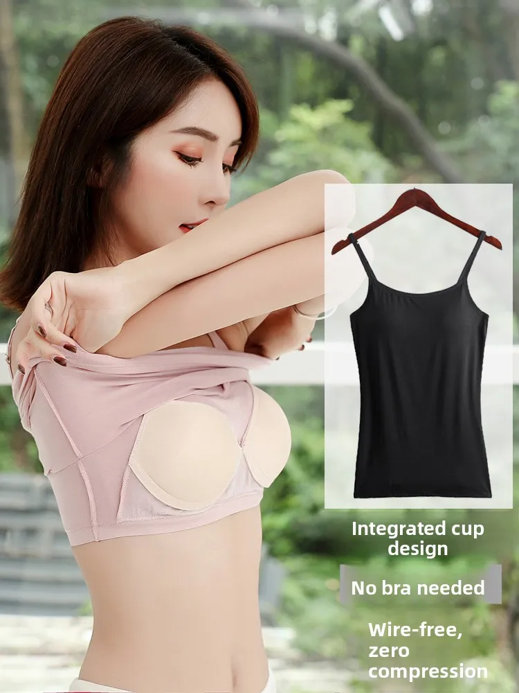 Damen-Trägerweste, integriertes dünnes Svel-Top, Innenbekleidung, Basis IRT mit Brustpolster, Körbchen, neue 2025, Oberbekleidung