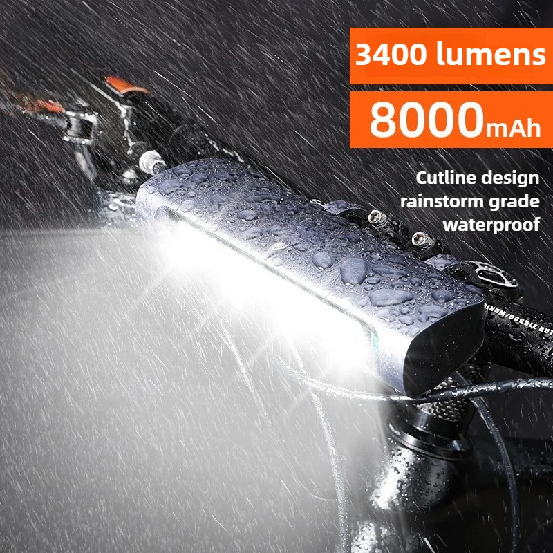 

Ultra Bright 3400LM Bike Light - HM LED Beads 9 Modes USB Charging & Power Bank IPX6 Waterproof Quick Release MTB/Road Cycling