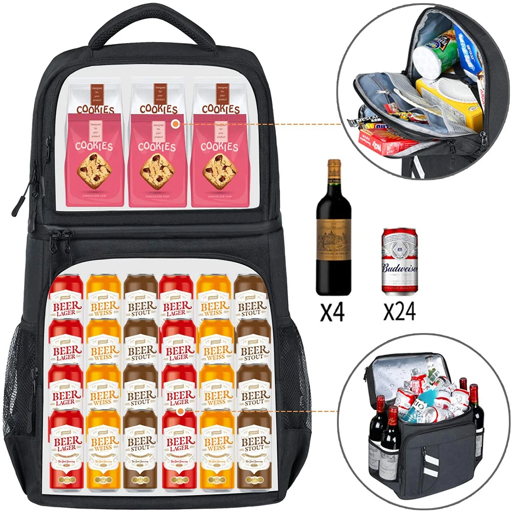 Large 40L Insulated Picnic Backpack Thermo Beer Cooler Bags Refrigerator For Women Kids Thermal Bag 2 Compartment Outdoor Hiking