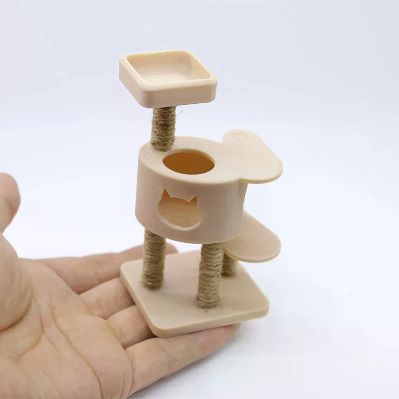 1/12 دمية محاكاة الحيوانات الأليفة القط تسلق الإطار نموذج دمية أثاث مصغر اكسسوارات المشهد الصغير البناء الدعائم #4