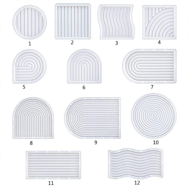 Silicone Arch Door Molds Striped Pattern Epoxy Molds Resin Molds for Cup Pad Home Ornaments Tray Molds