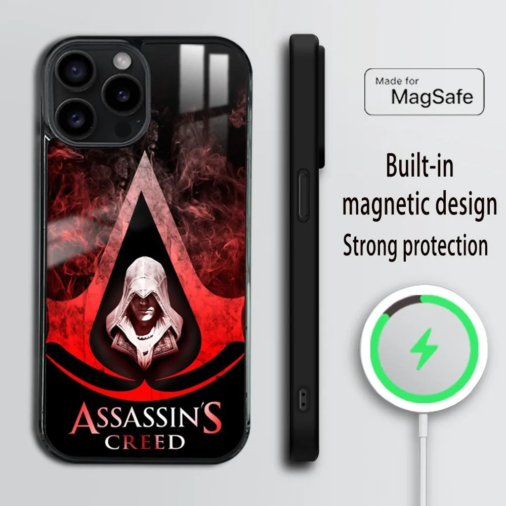 A-Assassins Game C-Creed-d Phone Case For iPhone 16 15 14 13 12 11 Pro Max Plus Mini Magsafe Mirror Wireless Magnetic Cover