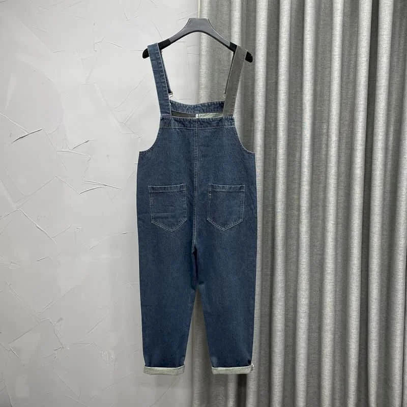 Denim Jumpsuits For Women Harem Pants Loose Overalls for Women Clothes Korean Style Vintage Playsuits Casual Minimalist Trousers