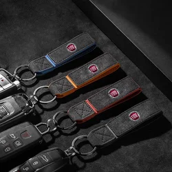 Material Suede Leather Keychain Business Key Men Women For Fiat Logo Viaggio Abarth 500 Punto Bravo Panda Tipo Stilo Ducato