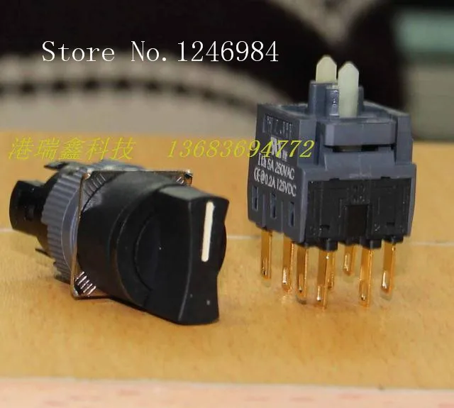 [SA]Jinhong 16MM opening round third gear switch rotary switch pole three throw power switch--10pcs/lot