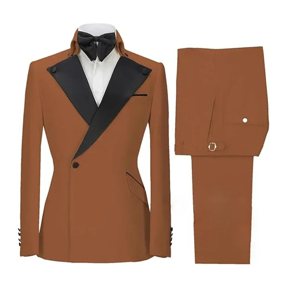 

Men's Suit Black Peak Lapel Formal Wedding Prom Tuxedo 3 Pieces Blazer Vest Pants Slim Fit One Button Set