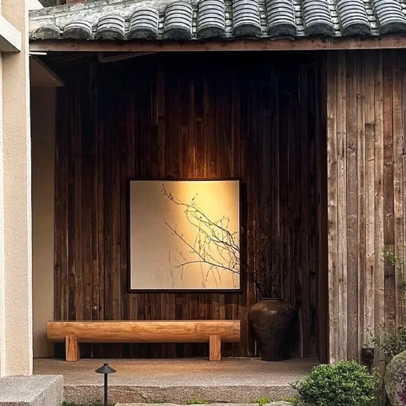 

Pure solid wood round bench creative hotel yoga studio rest bench entrance shoe changing stool solid