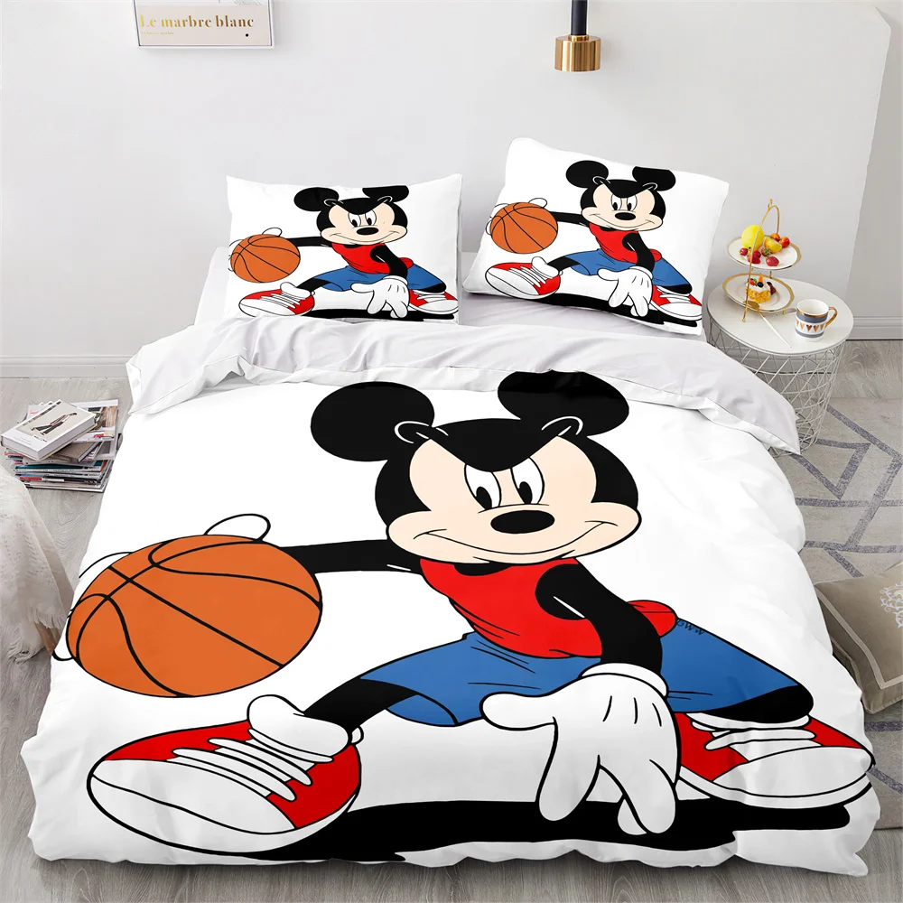 Disney Mickey Mouse Bedding Set Queen King Size Bed Set Children Boy Girl Duvet Cover Pillow Case Comforter Bedding Sets