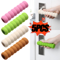 5/1PCS Soft EVA Rubber Crash Pad Door Handle Stopper Round Door Knob Foam Cover Furniture Protector Baby Safety Static-free Cute