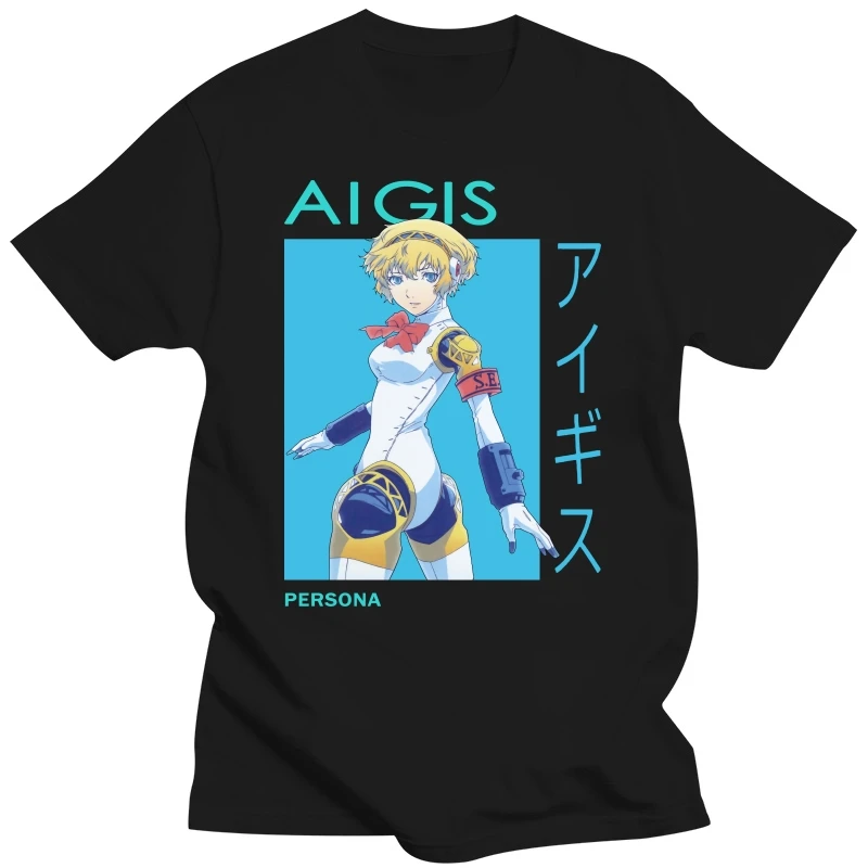 Aigis SEES Ai-chan Aegis Persona 3T-Shirt Men   Short Summer Sleeve Shin Megami Tensei Funny Anime Casual Loose tees