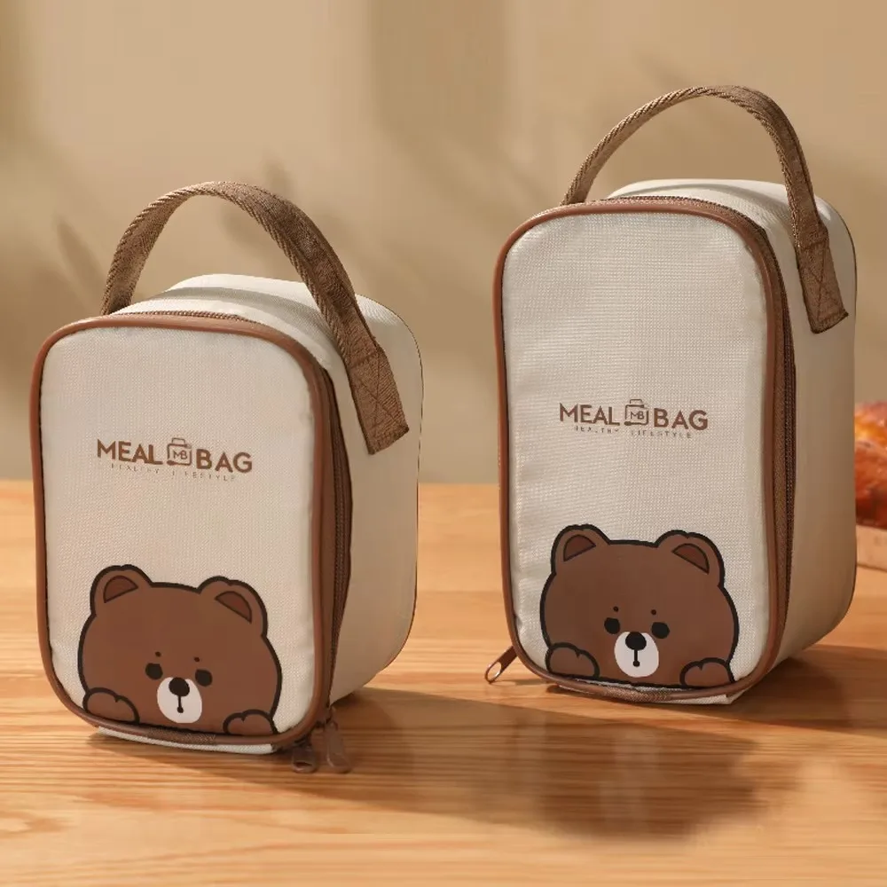 Portable Cute Bear Thermal Insulation Bag Thickened Multifunctional Lunch Box Bag Aluminum Foil Tote Bag Adults