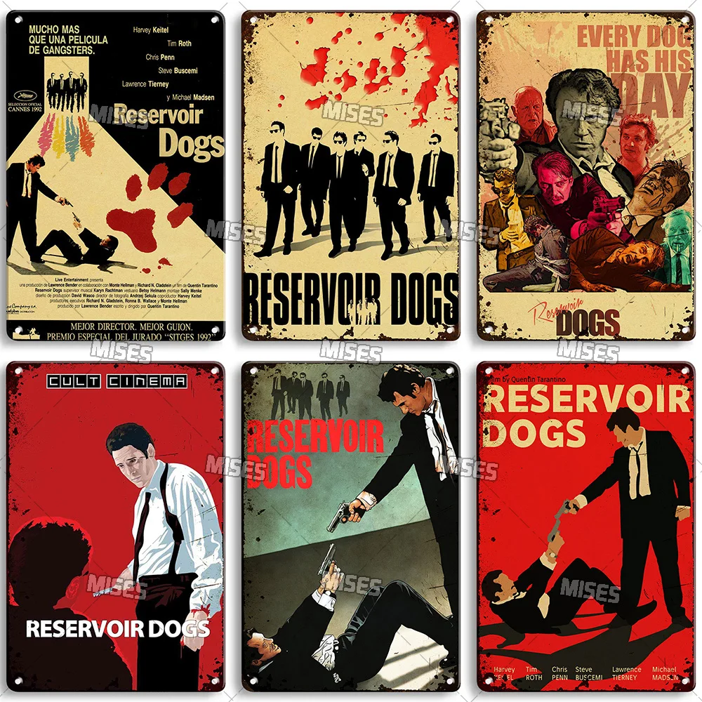 MISES Reservoir Dogs Movie Metal Plate Classic Metal Poster Decorative Plate Man Cave Studio Cafe Metal Plaque Industrial Decor