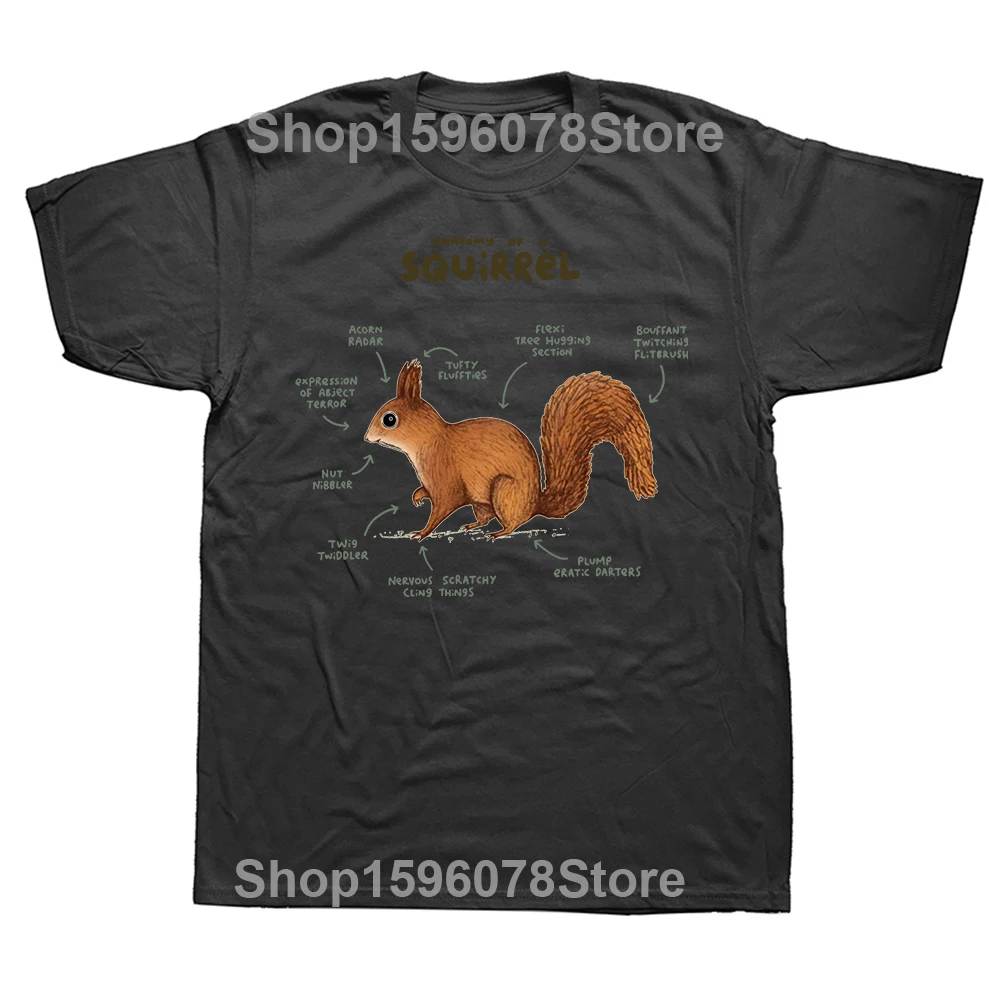 Funny  Anatomy of A Squirrel Creative T Shirts Graphic Cotton Streetwear Short Sleeve Birthday Gifts Pet Lover T-shirt Men