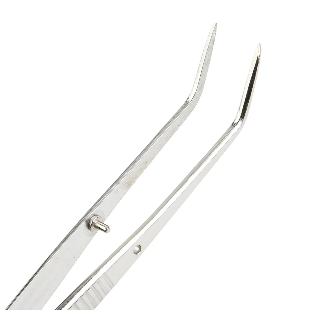 Stainless Steel Tweezers Bend Chuck With Positioning For Dentistry Restoration Both Dentist And Personal Removing Tartar-Tools
