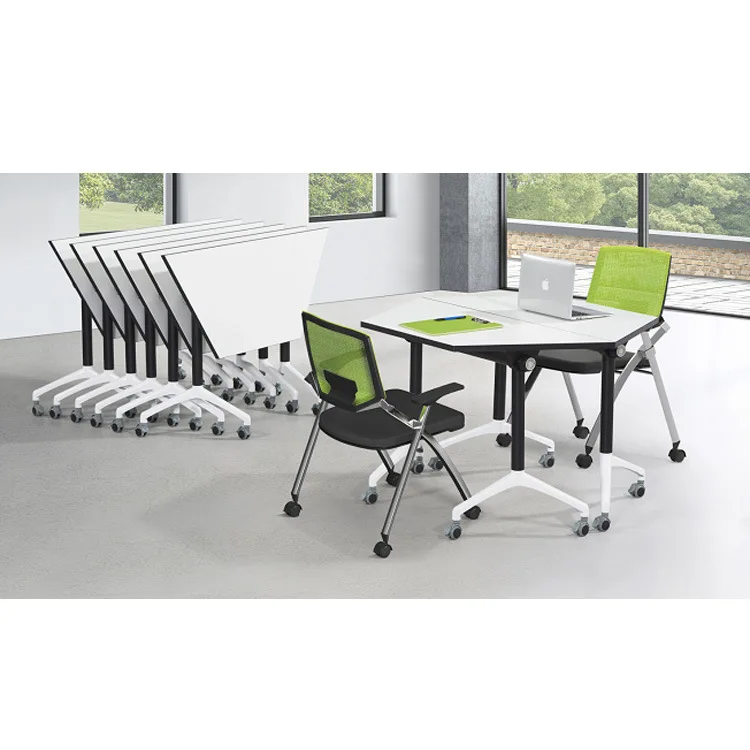 Trapezoidal training desk combination, hexagonal splicing table