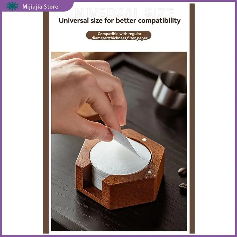 ラウンドエスプレッソサペリウッドストレージ無垢材フィルターペーパーストレージベース 58/53/51 ミリメートルユニバーサル販売