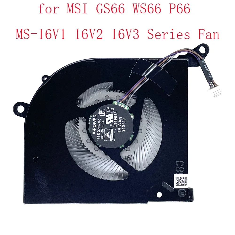 Replacement Laptop CPU Cooling Fan for MSI GS66 Stealth 10sd 10sgs 10sf 10se ms-16v1 ms-16v2 WS66 P66 Series