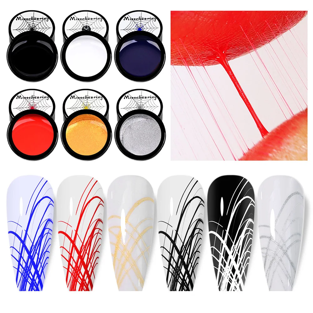 Drawing Nail Gel Polish Wire Stripe Wave Lines Varnishes Design Painting Elastic Lacque Professional Manicure Solid Transparent