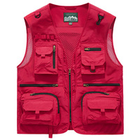 Men's Lightweight Functional Fishing Vest With Custom Logo Printing Multi Pocket Design Summer Outdoor Wear