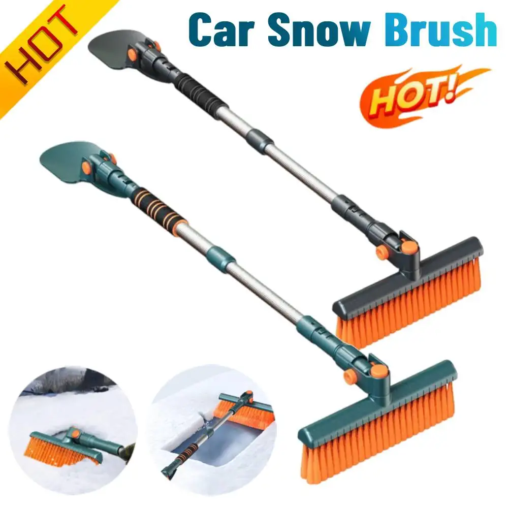 Extendable Snow Brush Ergonomic Car Ice Scraper Shovel Snow Removal Brush with Foam Grip Car Windshield Cleaning Scraping Tool