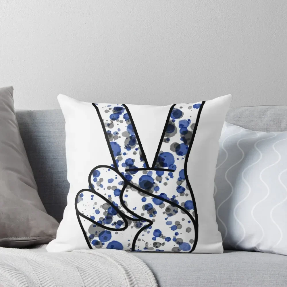 Blue/Grey Peace Sign Georgetown University Throw Pillow Sofas Covers Cushion Child pillow