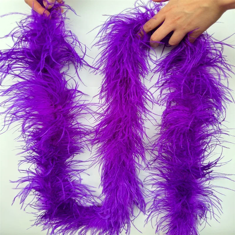 Beatiful 2 Meters 6 Layer Natural Ostrich Feathers Boa Quality Fluffy Costumes / Trim For Party / Costume / Shawl / Available