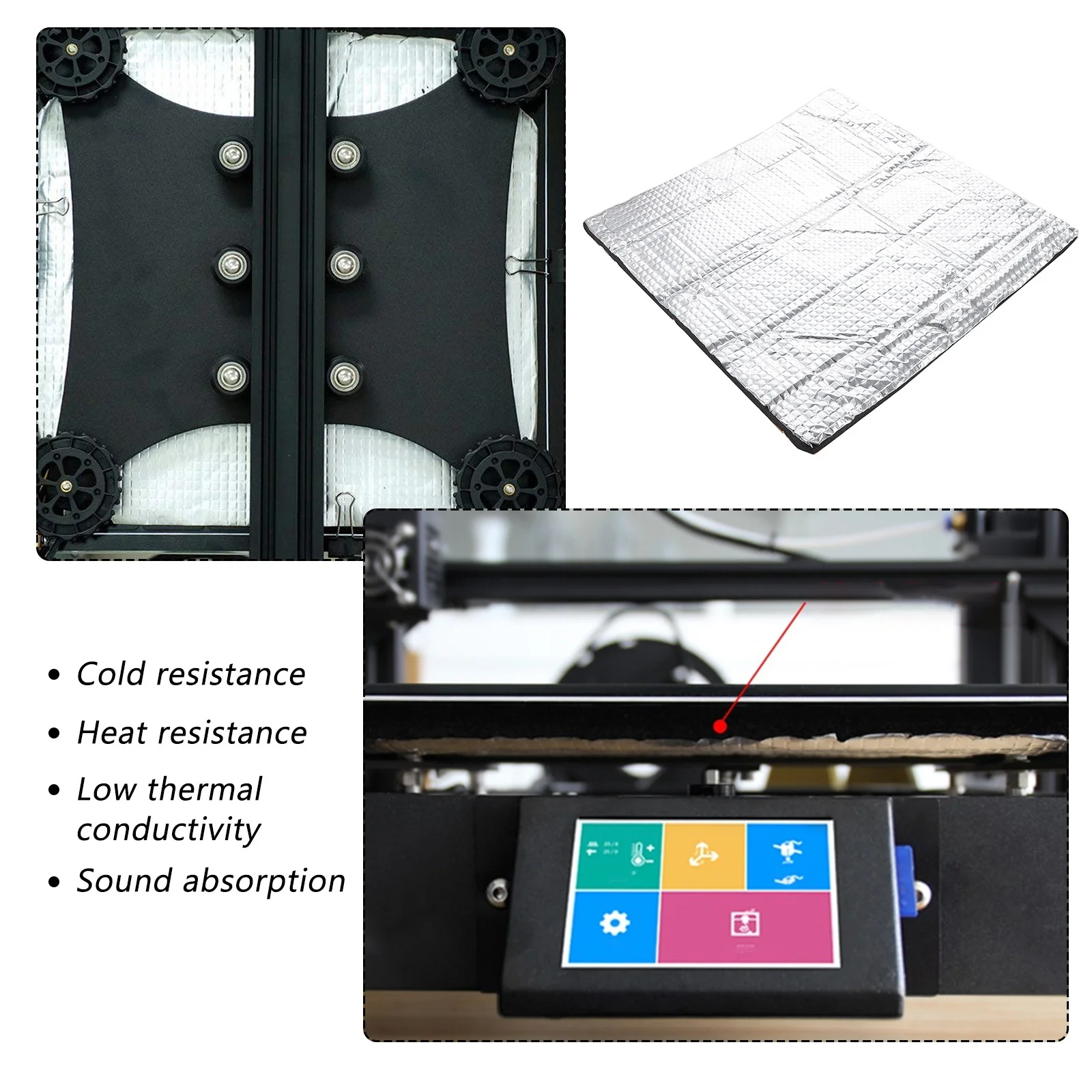 

1Pcs Heated Bed Insulation Mat Thermal Pad Durable Shock Absorption Waterproof for 3D Printer Hot Bed Platform Accessory