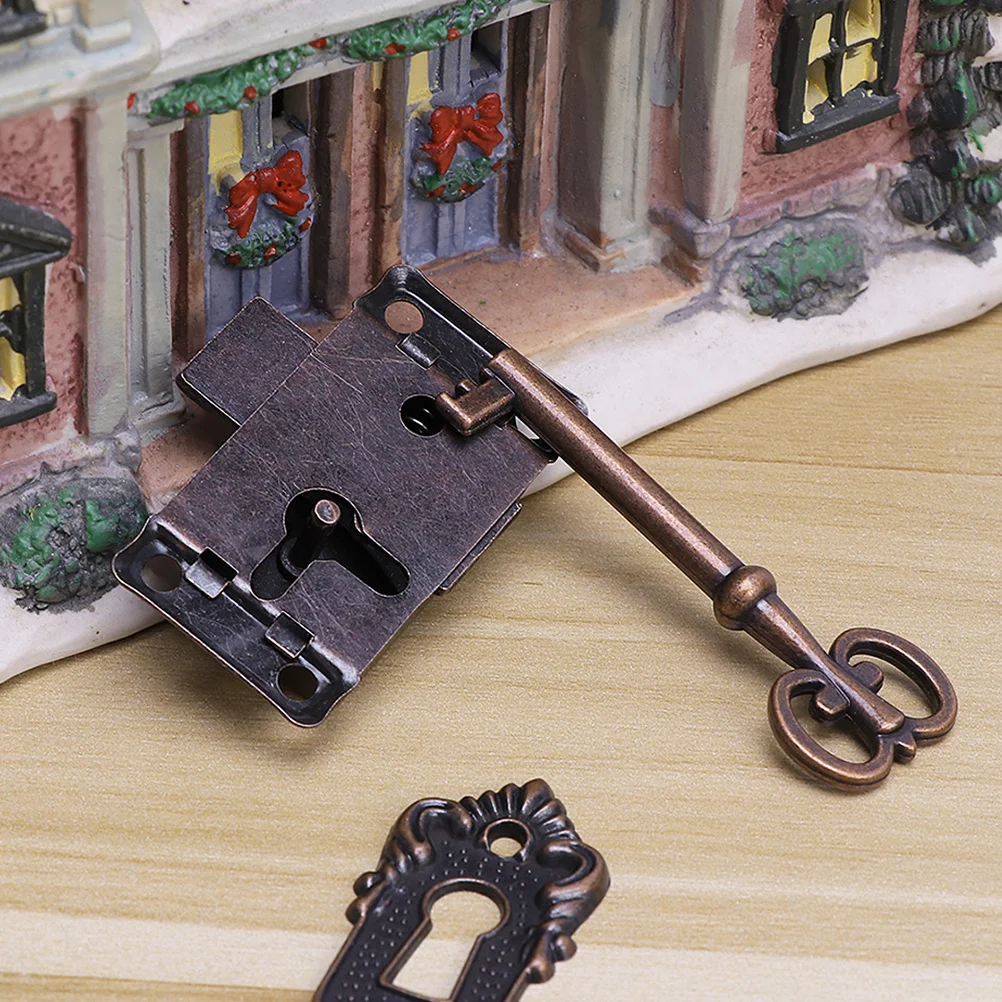 

4Pcs Furniture Locks Wooden Gift Lock Jewelry Box Latches Small Box Packing Buckle Durable Practical Home Office