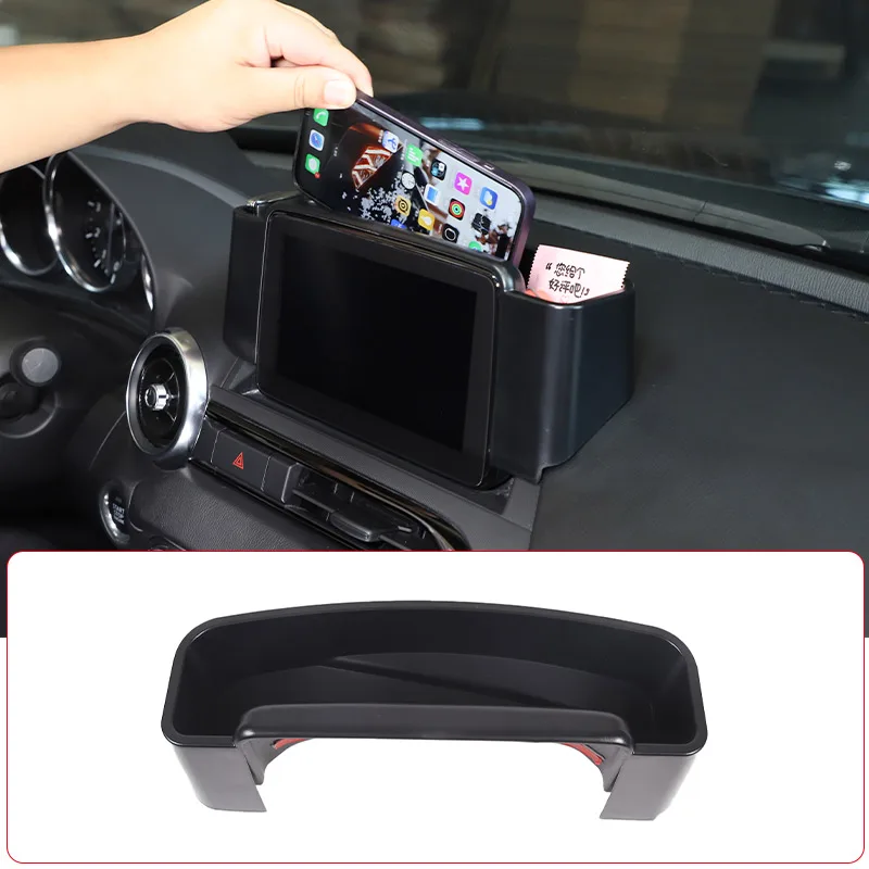 

ABS Black For Mazda MX-5 2016-2023 Car Central Control Navigation Screen Rear Storage Box Mobile Phone Tray Interior Accessories