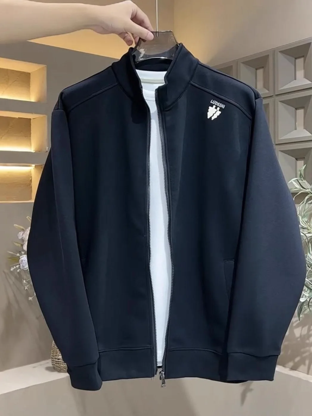 

Men's Casual Loose Fit ort Jaet Spring Autumn New Sle Turn-down Collar Workwear Korean Trendy Men's Outerwear Top