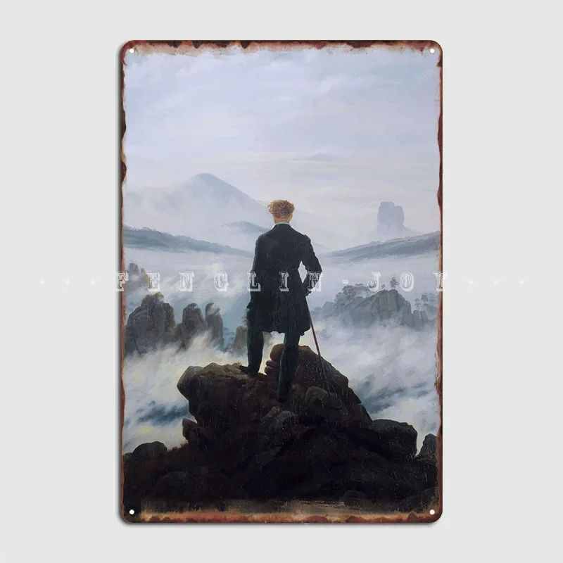 Caspar David Friedrich Poster Metal Plaque Mural Classic Wall Plaque Wall Mural Tin Sign Posters