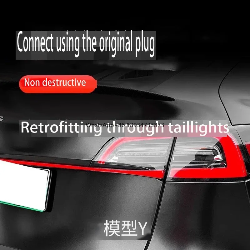 Rear trunk through tail light, brake light, turn signal modification light suitable for Tesla Model 3 ModelY