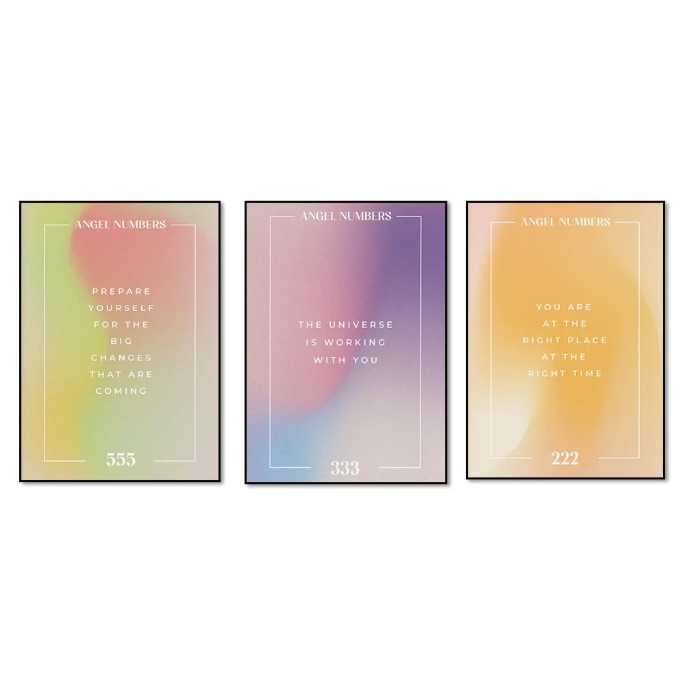 

Angel Number , Angel Number Print, Pastel Wall Decor, Spiritual Number Art, Aura Wall Art Print, Color Gradient Print