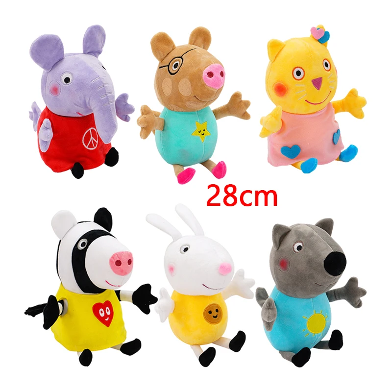 28Cm Peppa Pig Forever Friends Plush Toy Bigger Edmund Elephant Pedro Pony Suzy Sheep Zoe Zebra Room Kids Birthday Gift Toys