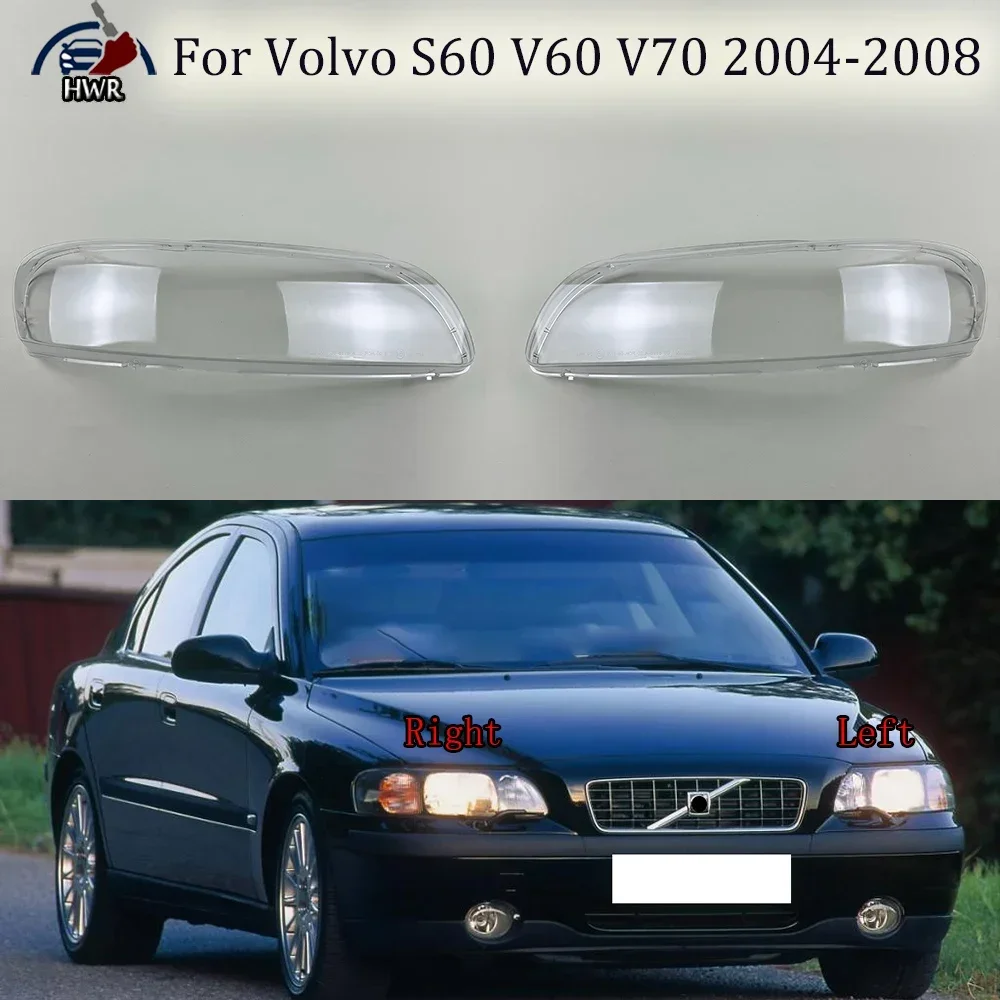 

Front Headlamp Cover Transparent Lampshades Lamp Shell Masks Headlight Shade Lens Plexiglass For Volvo S60 V60 V70 2004-2008