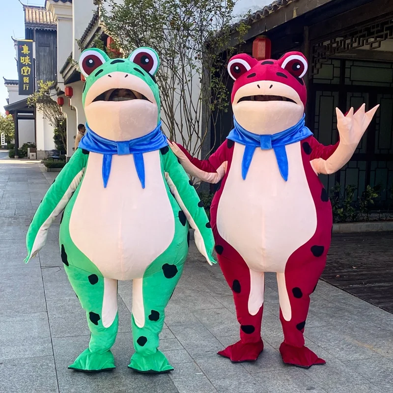

Inflatable Frog Mascot Costume Funny Full Body Blow Up Cosplay Suits for Adult Halloween Party Advertising Outfits for Role Play