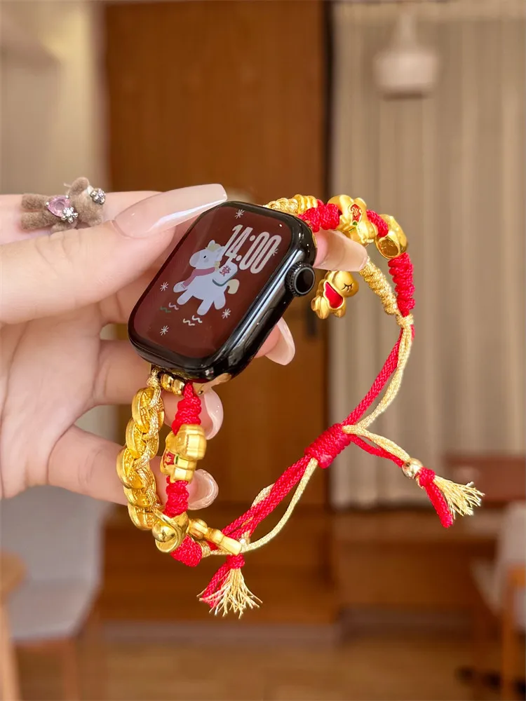 

Тканый шнурок для привлечения денег, совместимый ремешок для умных часов 38 мм, 40 мм, 41 мм, 42 мм, 44 мм, 45 мм, 49 мм