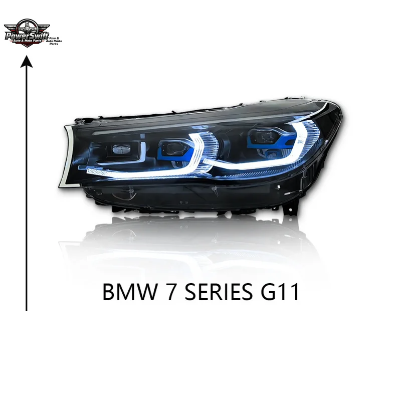 Suitable for 16-18 BMW 7 Series G12 Headlight Assembly Modification New Blue Frame LED Lens Daytime Running Light Turn Signal