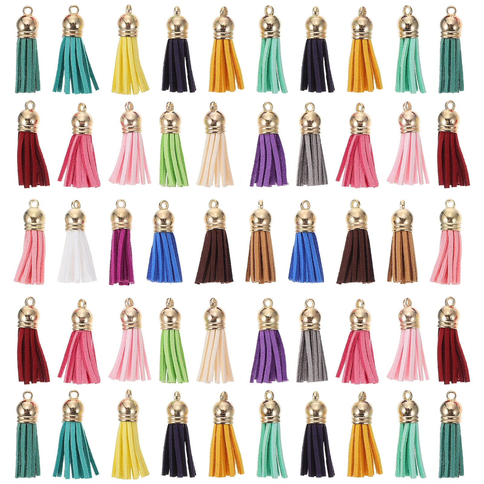 

50Pcs Tassel Pendant Key Chain DIY Supplies Handmade Bag Decorations Colorful Tassels for Keyring Decor