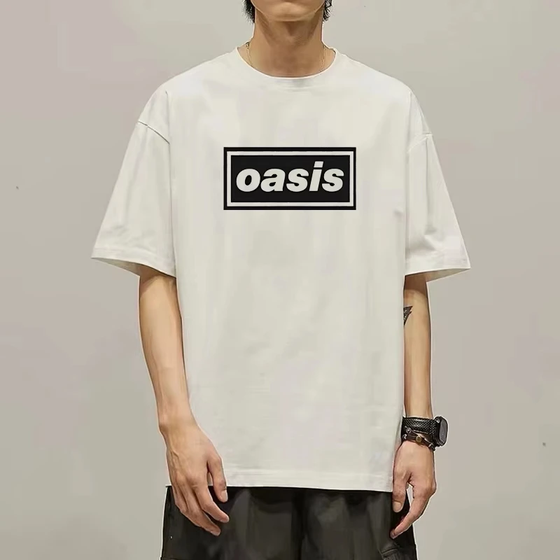 T-shirt À Manches Courtes Du Groupe Oasis David Bowie Groupe De Rock Périphérique Vêtements Américains Impression En Men T Shirt