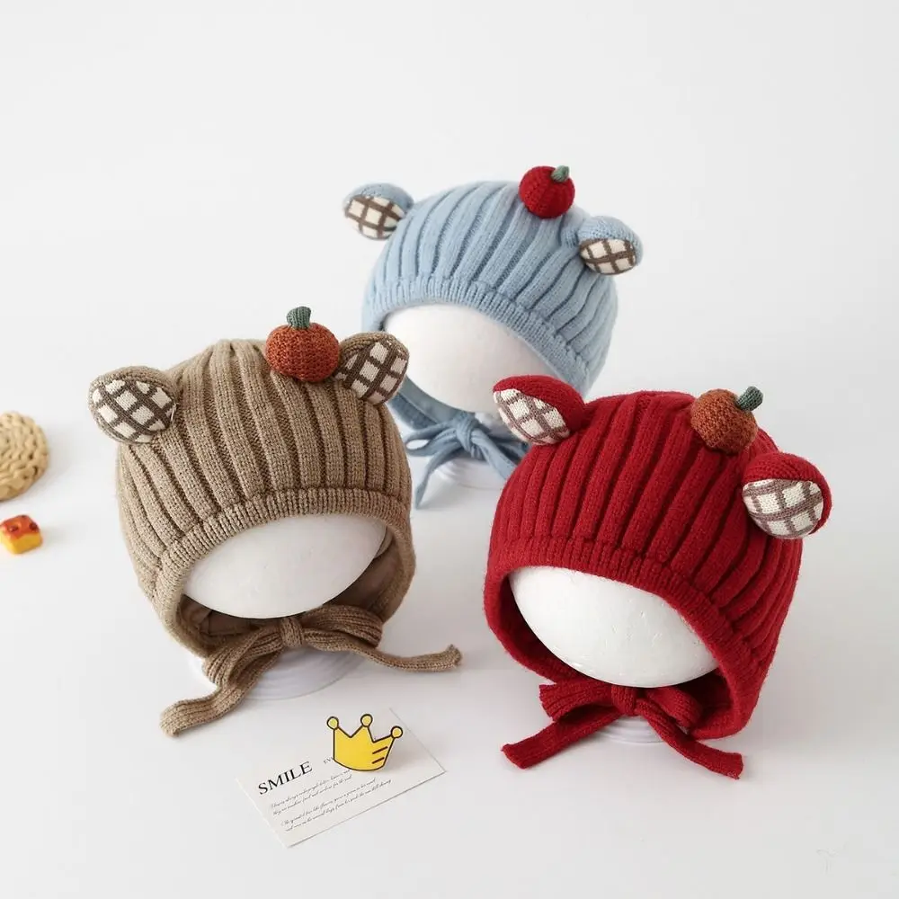 

Cute Winter Baby Crochet Hat Cold-Resistant Breathable Toddler's Plush Knitted Hat Solid Color 5-24 Months