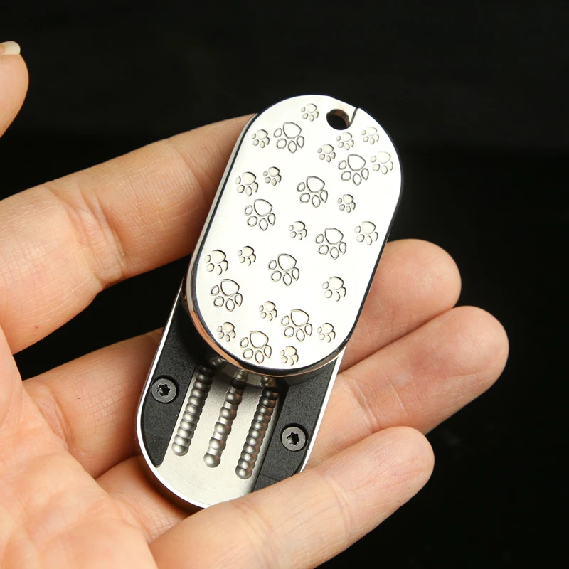 창의적인 빅 팻 캣 EDC 피젯 슬라이더 스테인리스 스틸 기계식 푸시 슬라이더 피젯 토이 ADHD 도구 성인 스트레스 해소 장난감 선물