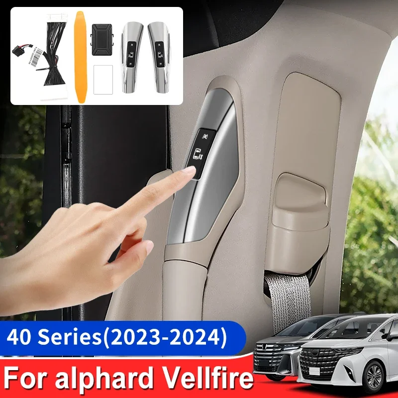For Toyota Alphard Vellfire AH40 40 Series 2023-2025 Door Handle Auto Open Close Button Interior Upgrade Accessories Tuning
