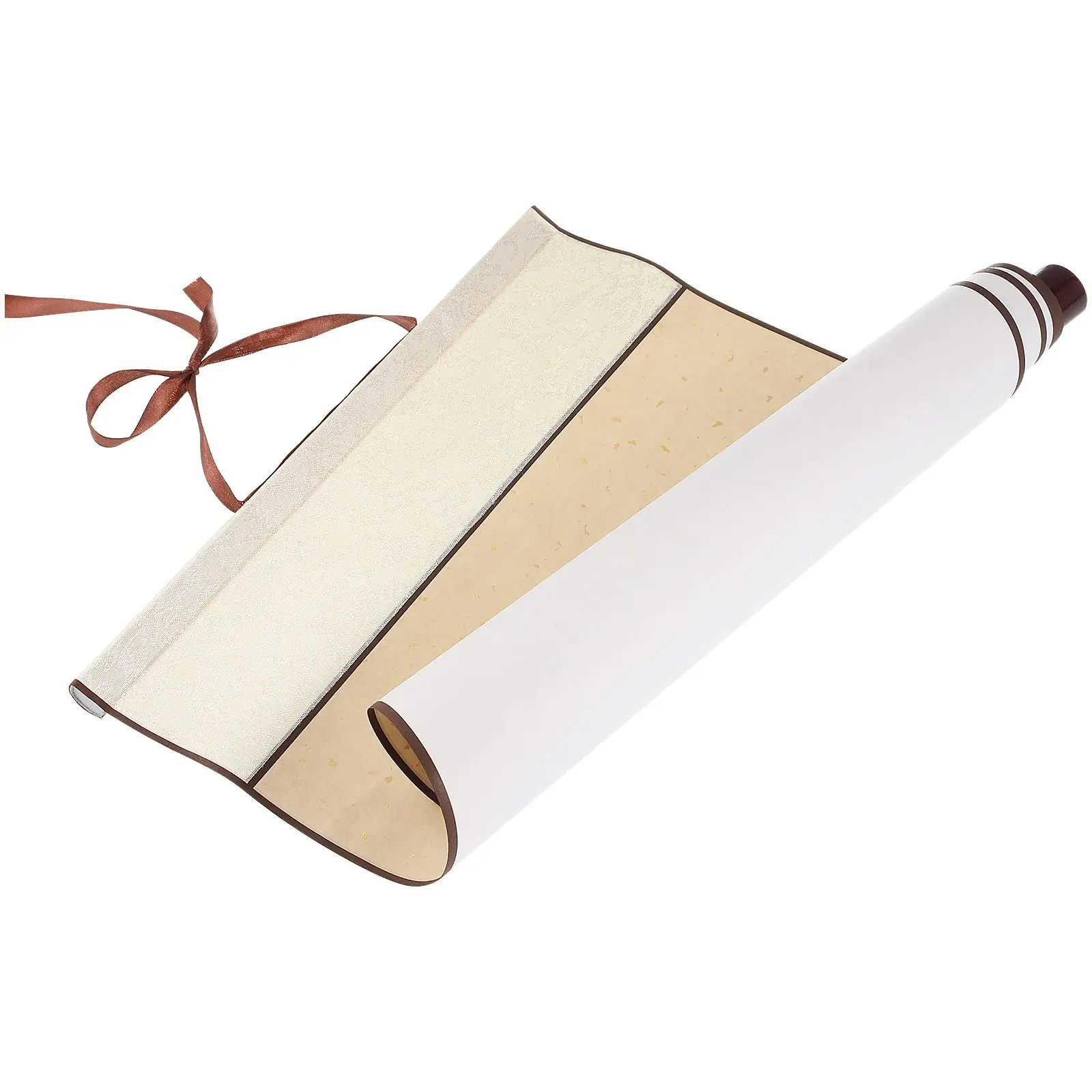

Chinese Calligraphy Xuan Paper Blank Hanging 4ft 3 Panel Semi Raw Rice Paper Red Gold Random Pattern for Writing