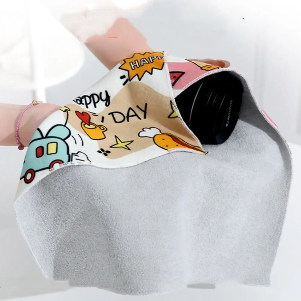 Cloth Self-adhesive Camera Storage Bag Cartoon Pattern Anti Scratch Portable Magic Makeup Bag Wear Resistant Soft