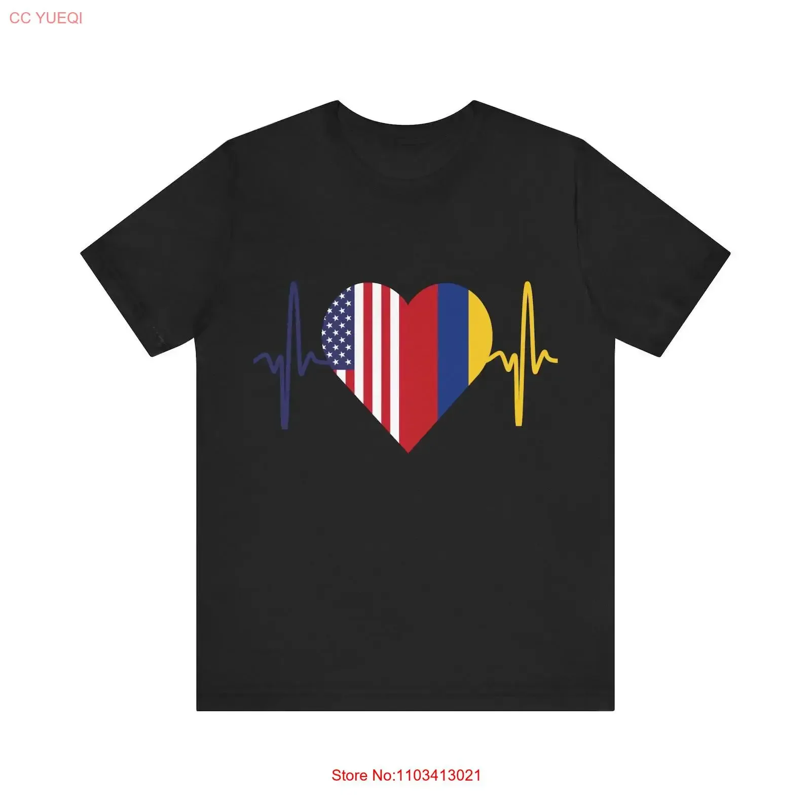 Colômbia e Estados Unidos Camiseta I Camisa o manga corta y Estados Unidos vintage Lavado Casual roupas de grife moda
