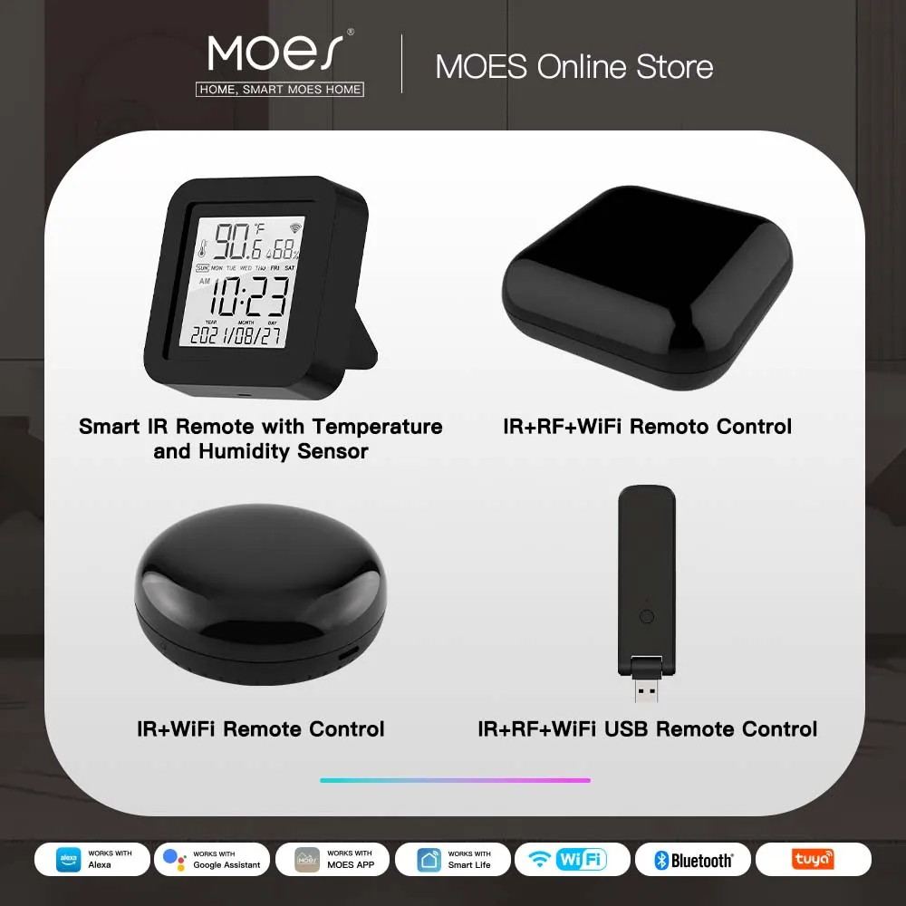 MOES WiFi IR Remote Controller Tuya Smart Home Infrared Universal Remote Hub Voice Control for TV Air Conditioner Appliances